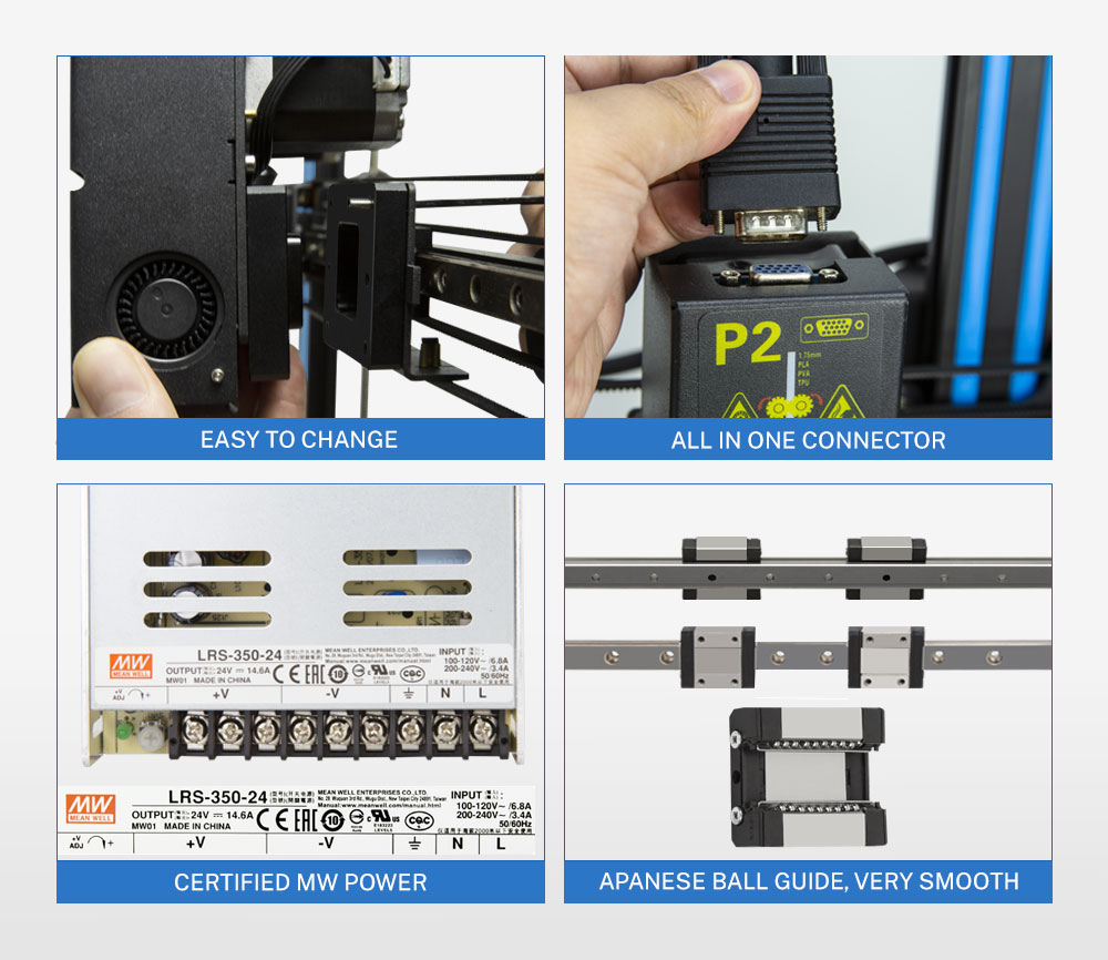 TENLOG D3S DMP 3D Printer Features Power & Ball Slide