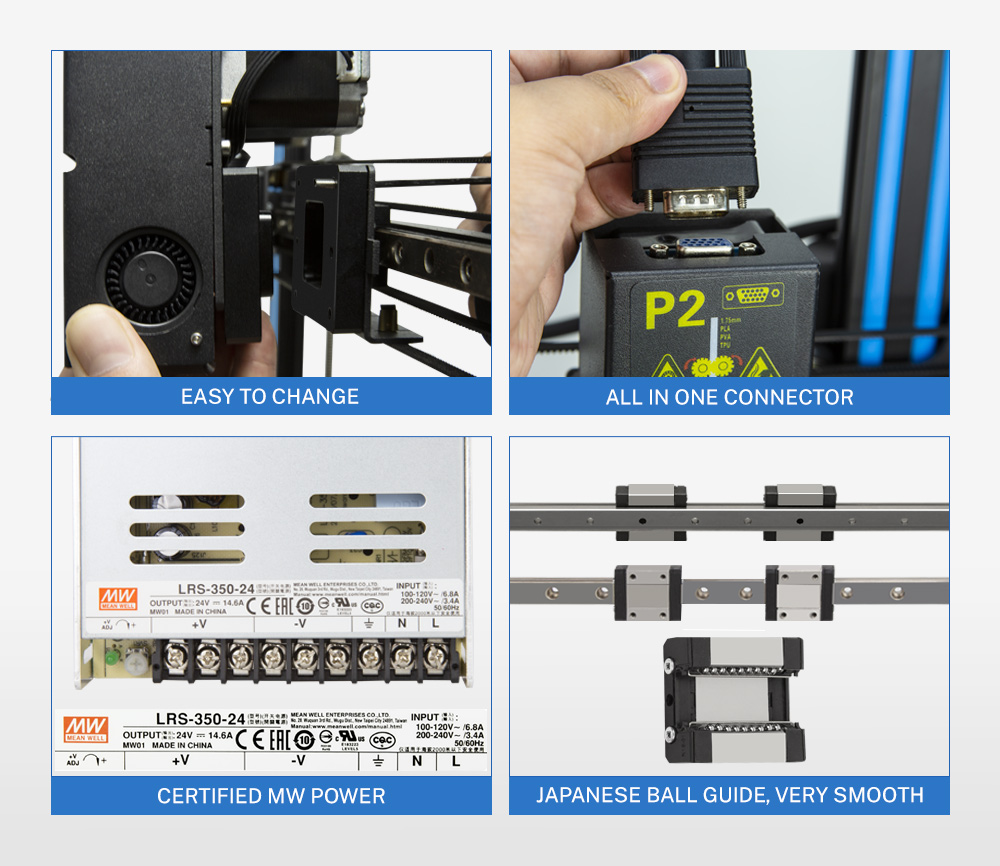 TENLOG D3 Pro DMP 3D Printer Features Power & Ball Slide